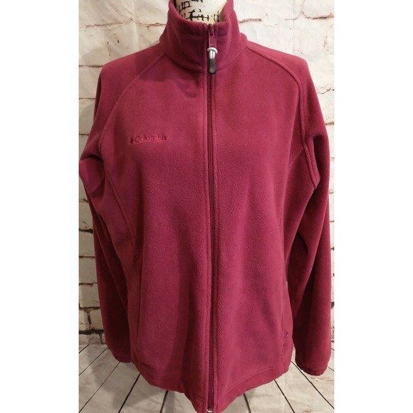 Columbia Jackets & Blazers - Columbia Womens Size Large fleece maroon wine purple red full zipper jacket